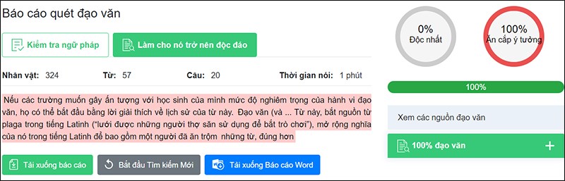 kiểm tra đạo văn