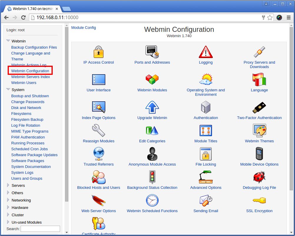 Webmin là một control panel dành cho các nhà quản trị hệ thống quản lý các Unix server.