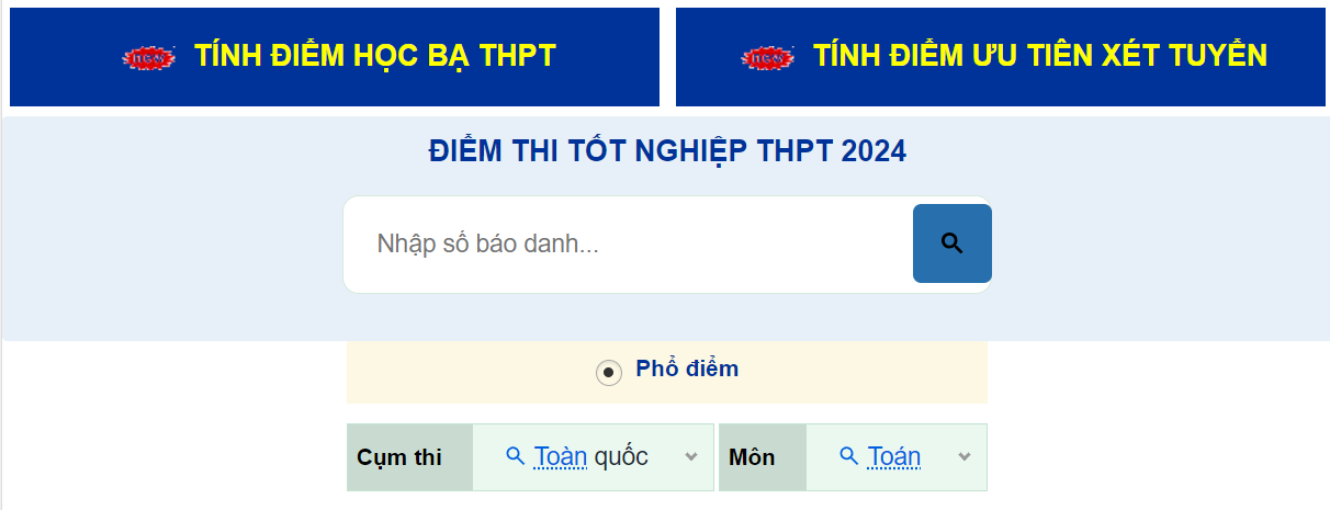 tra cuu diem thi tot nghiep thpt