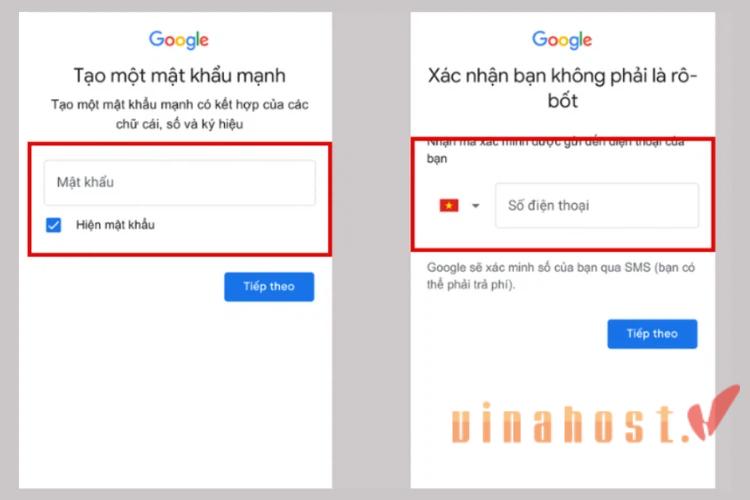 dang ky tai khoan gmail tren dien thoai
