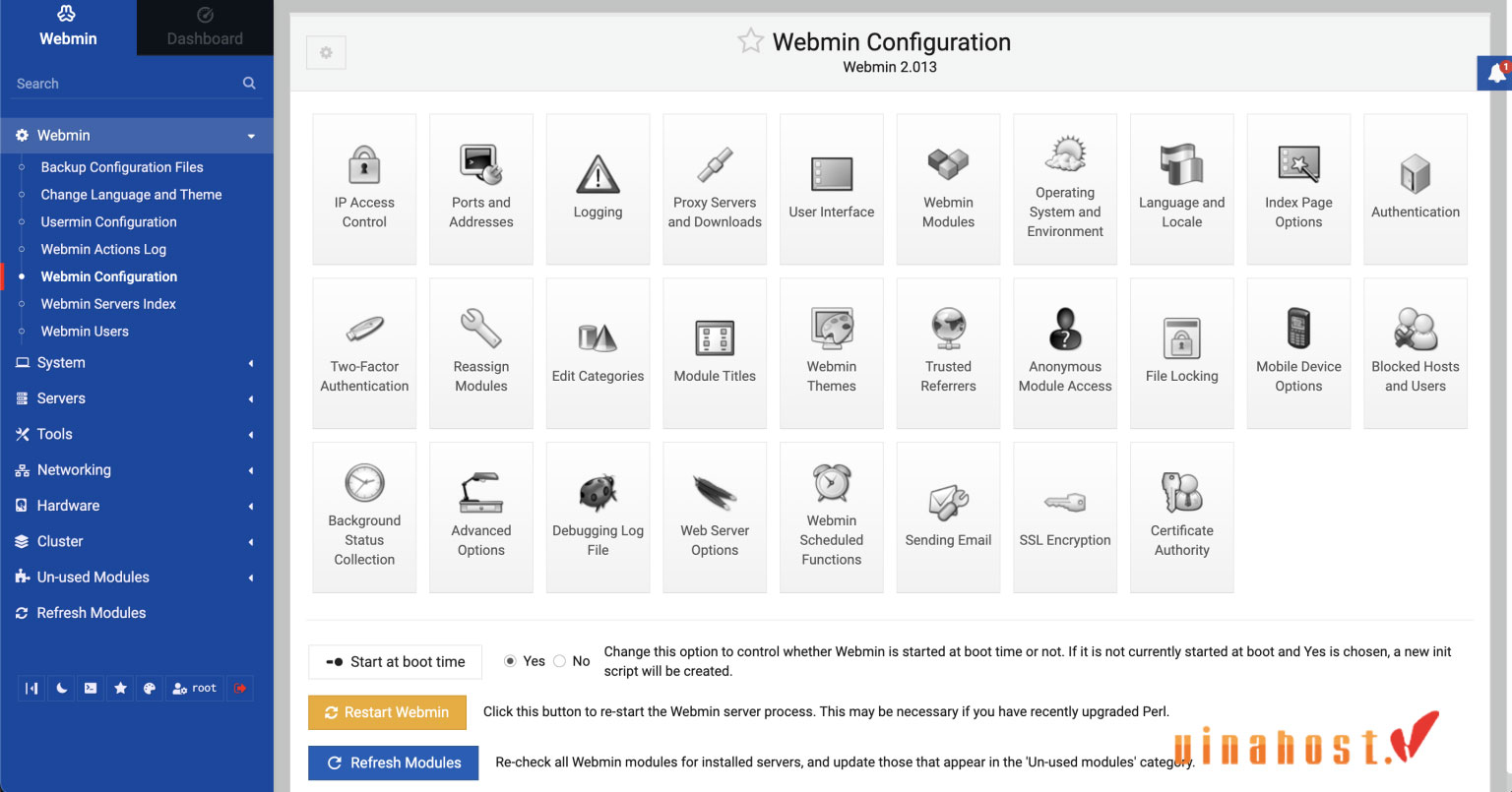 VPS control panel