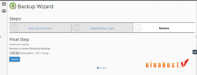 backup va restore tren cpanel