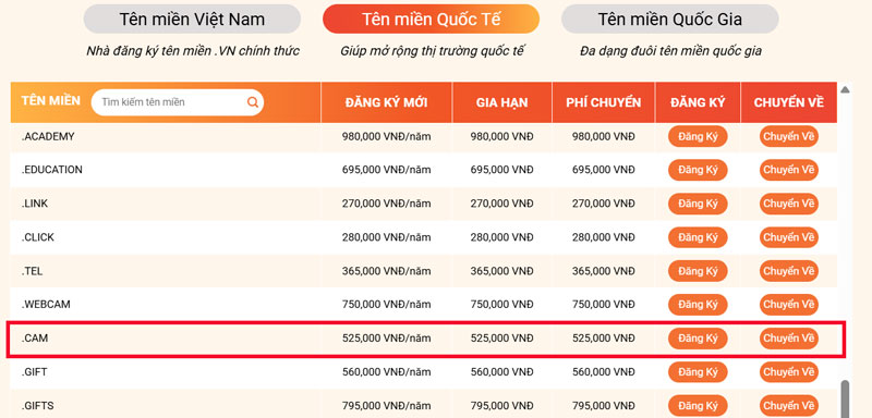ten mien .cam la gi