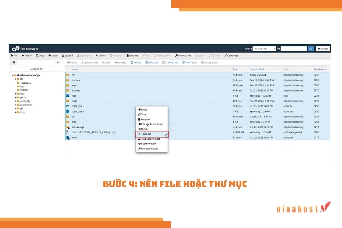 nen va giai nen tren cpanel
