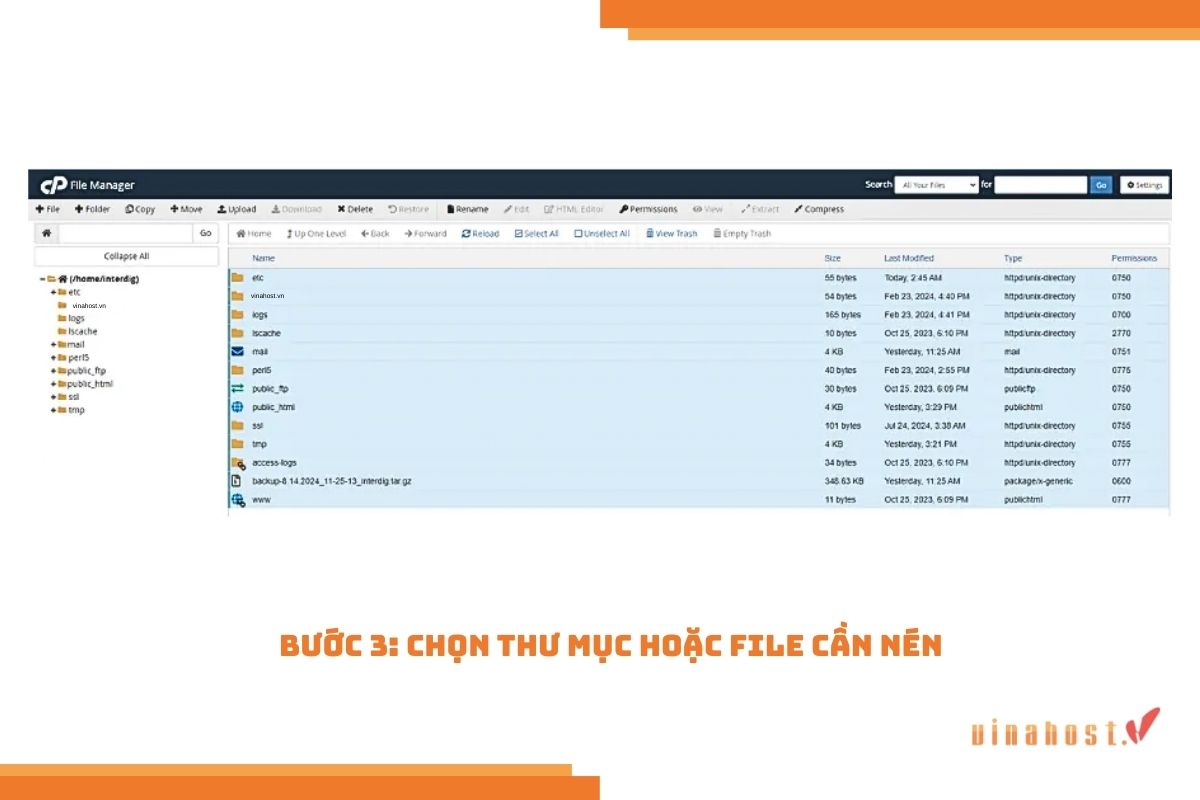 nen va giai nen tren cpanel