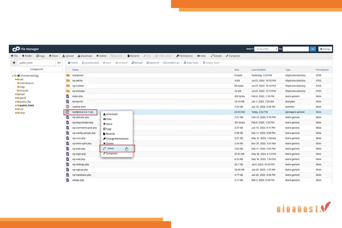 nen va giai nen tren cpanel