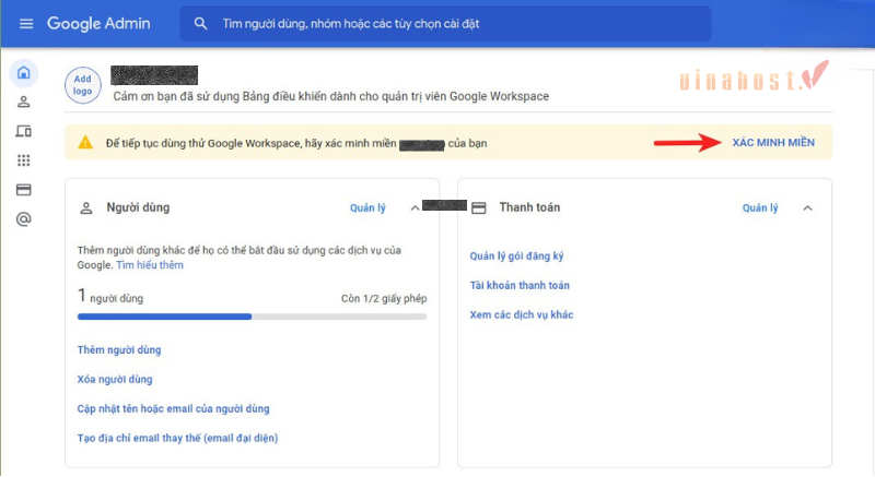 tao email ten mien rieng voi google workspace