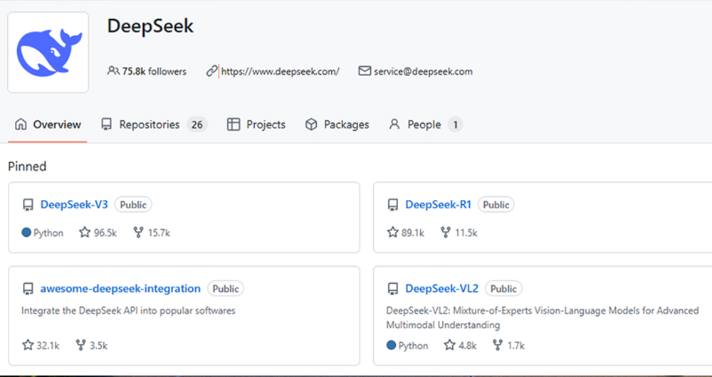 các mô hình deepseek cung cấp trên github