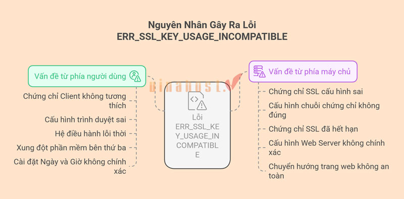 Nguyên nhân chính gây ra lỗi ERR_SSL_KEY_USAGE_INCOMPATIBLE là gì?