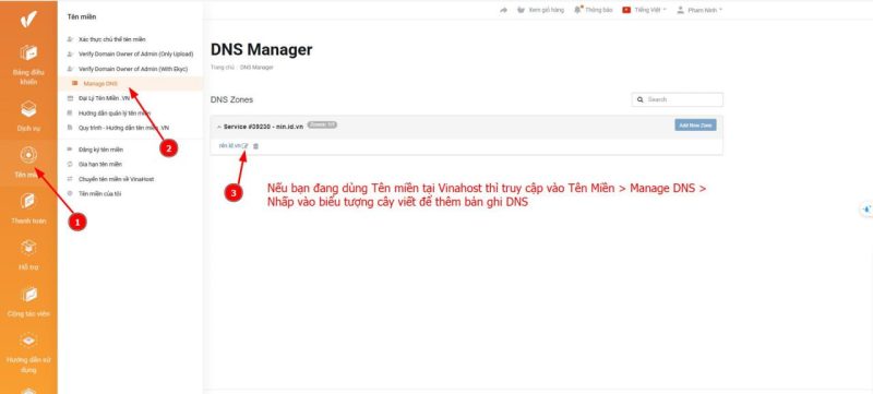 huong dan tro ten mien ve hosting