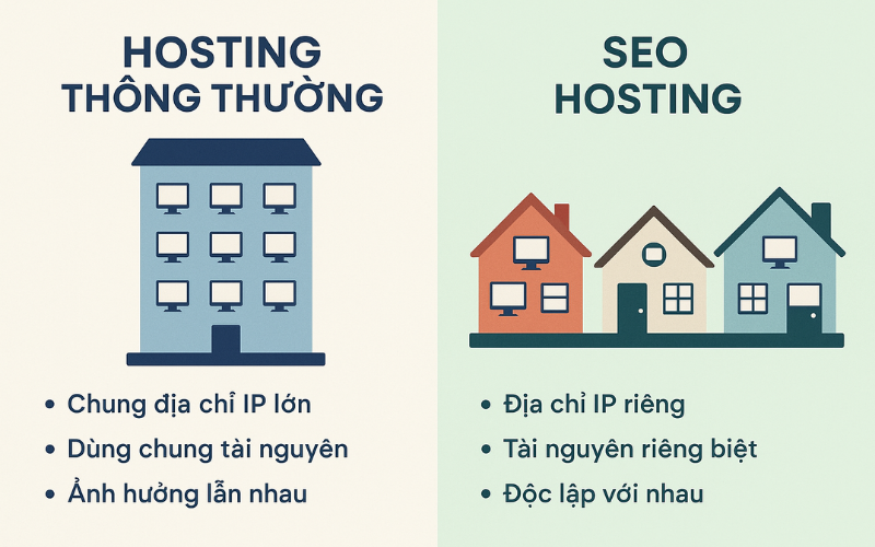 so sánh seo hosting vs hosting thông thường